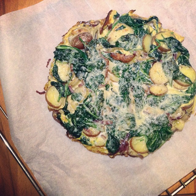 Tortilla spinazie ui